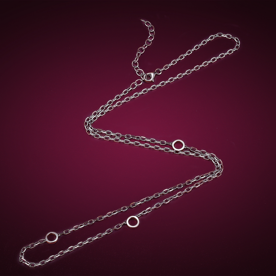 14k white gold rolo chain necklace