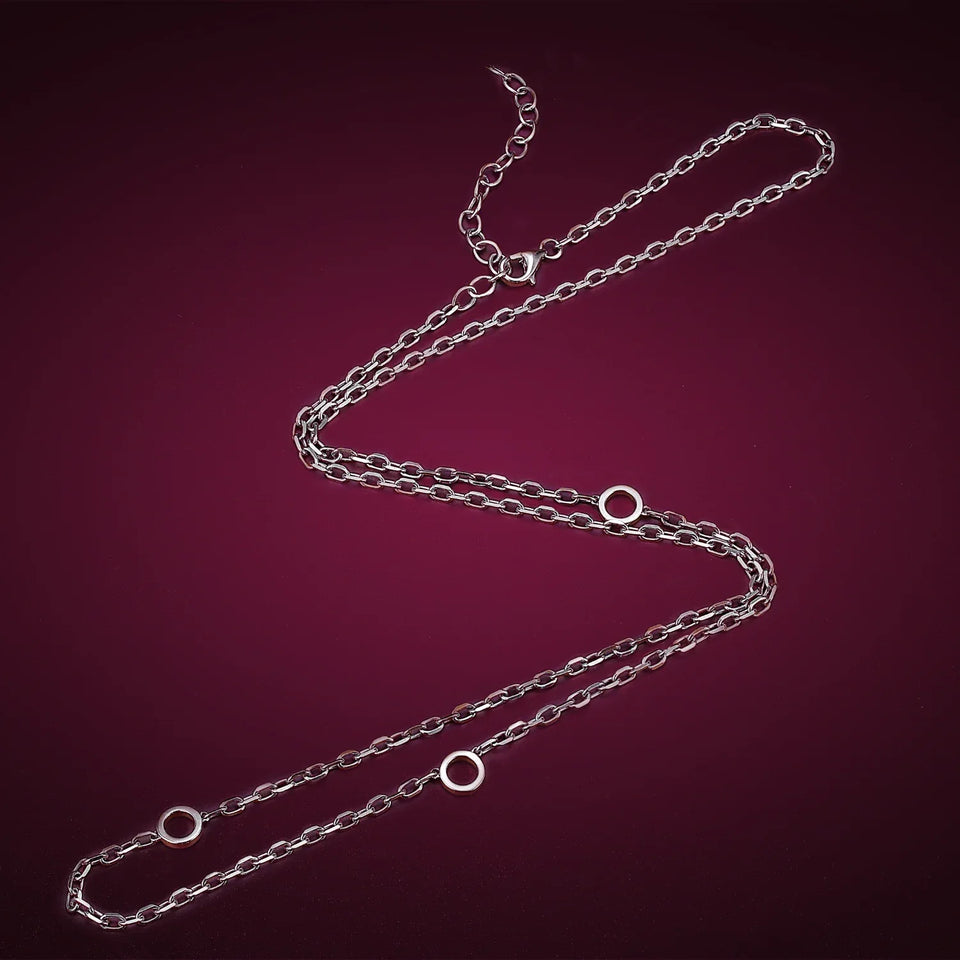 14k white gold rolo chain necklace