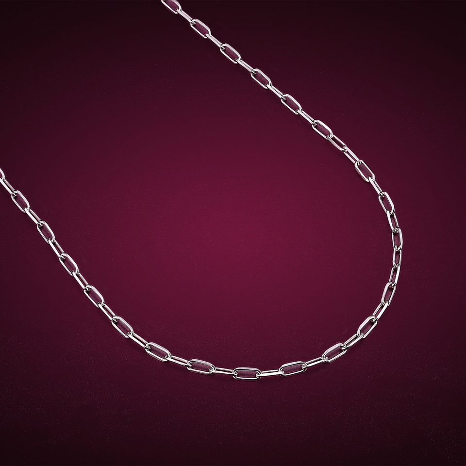 18k white gold rolo chain