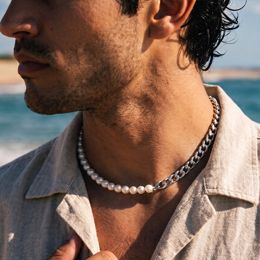 Player Tri Locke Necklace, 925 Sterling Silver