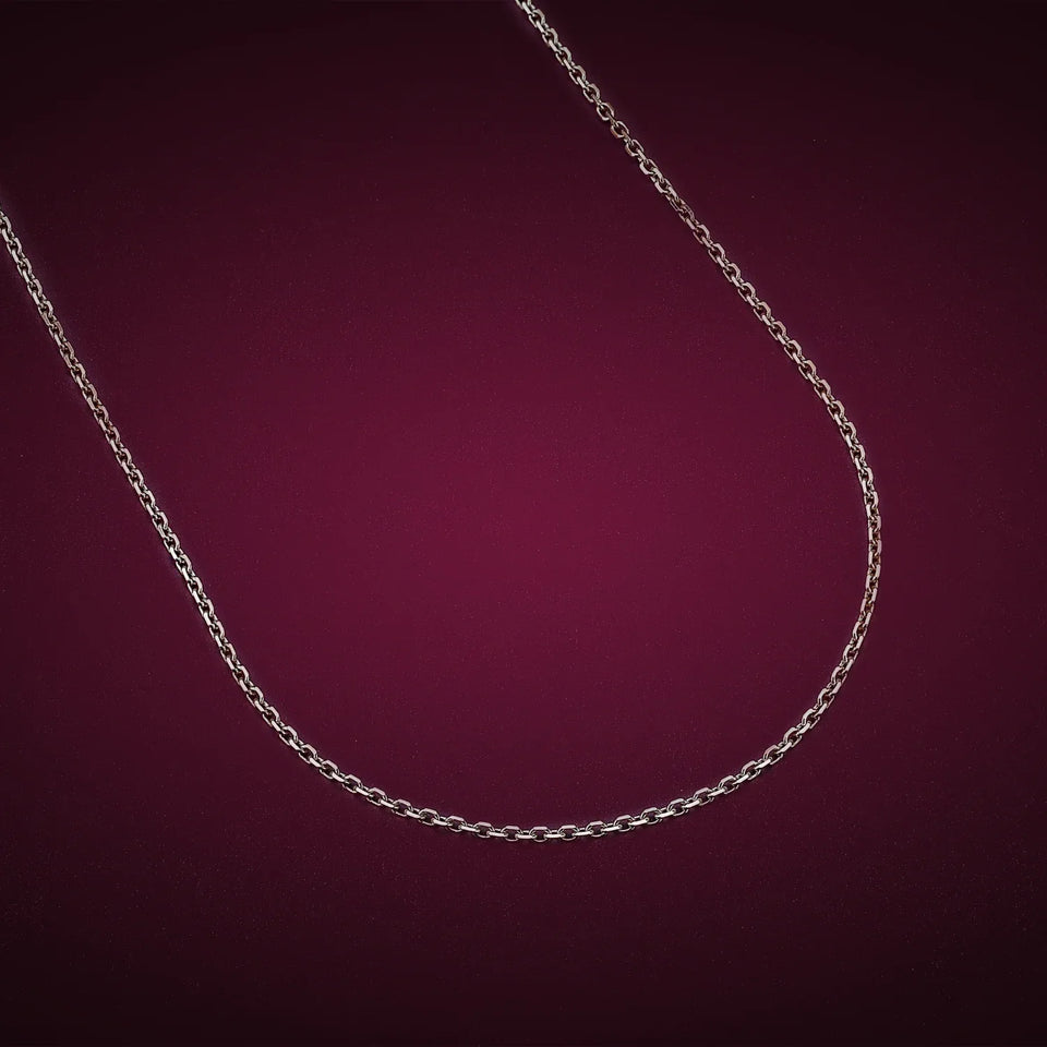 Diamond-cut Rolo Chain, White