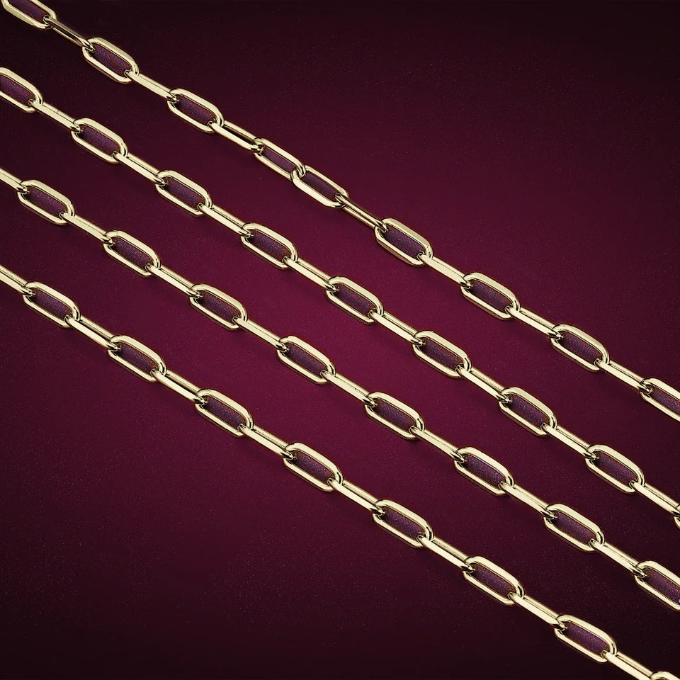 Square Rolo Chain, Yellow