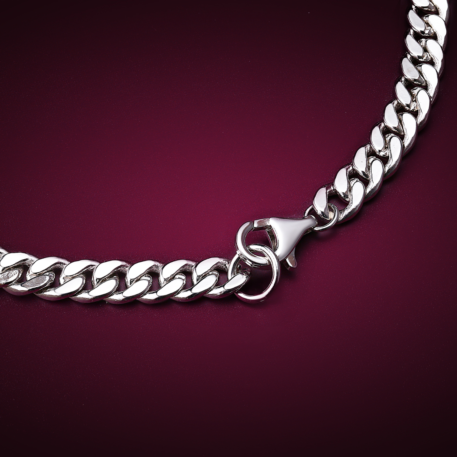 Thick Curb Chain, 925 Sterling Silver