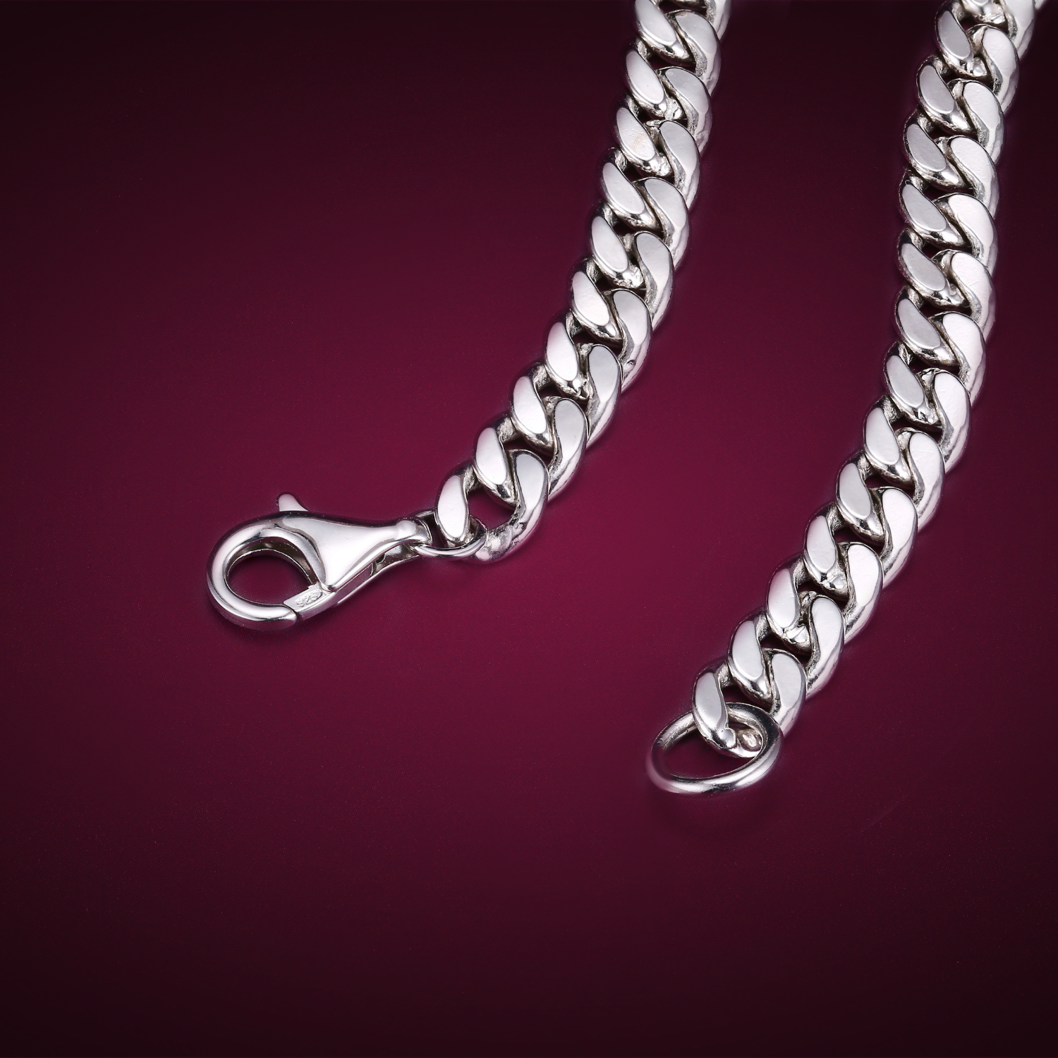 Thick Curb Chain, 925 Silver