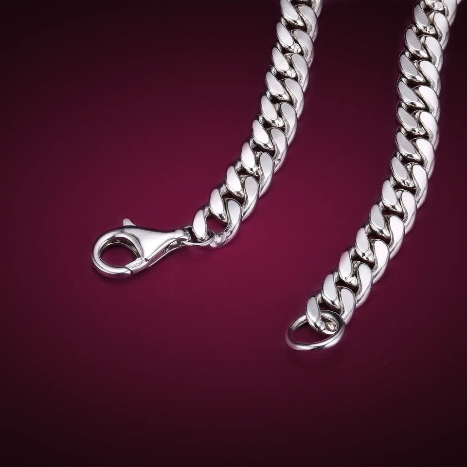 Thick Curb Chain, 925 Sterling Silver