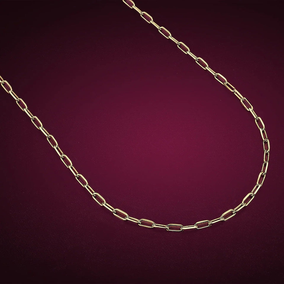 Square Rolo Chain, Yellow Metal
