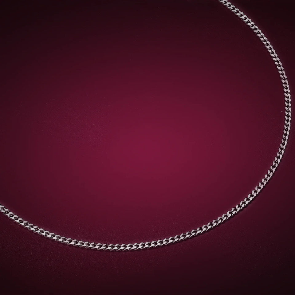 Thin Curb Chain, 925 Sterling Silver