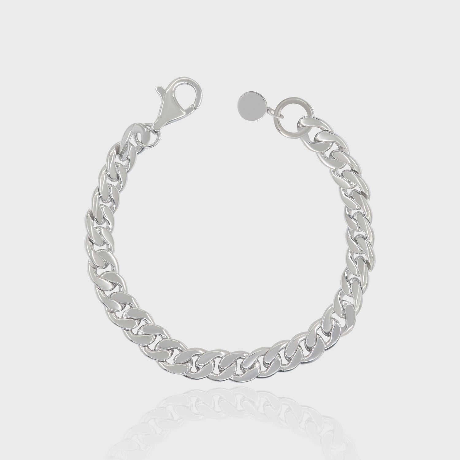 Thick Curb Bracelet, 925 Sterling Silver