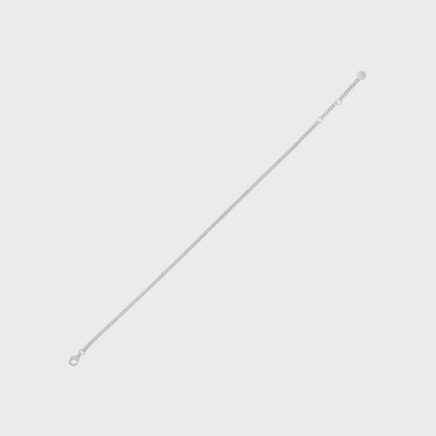 Thin Curb Bracelet, 925 Sterling Silver