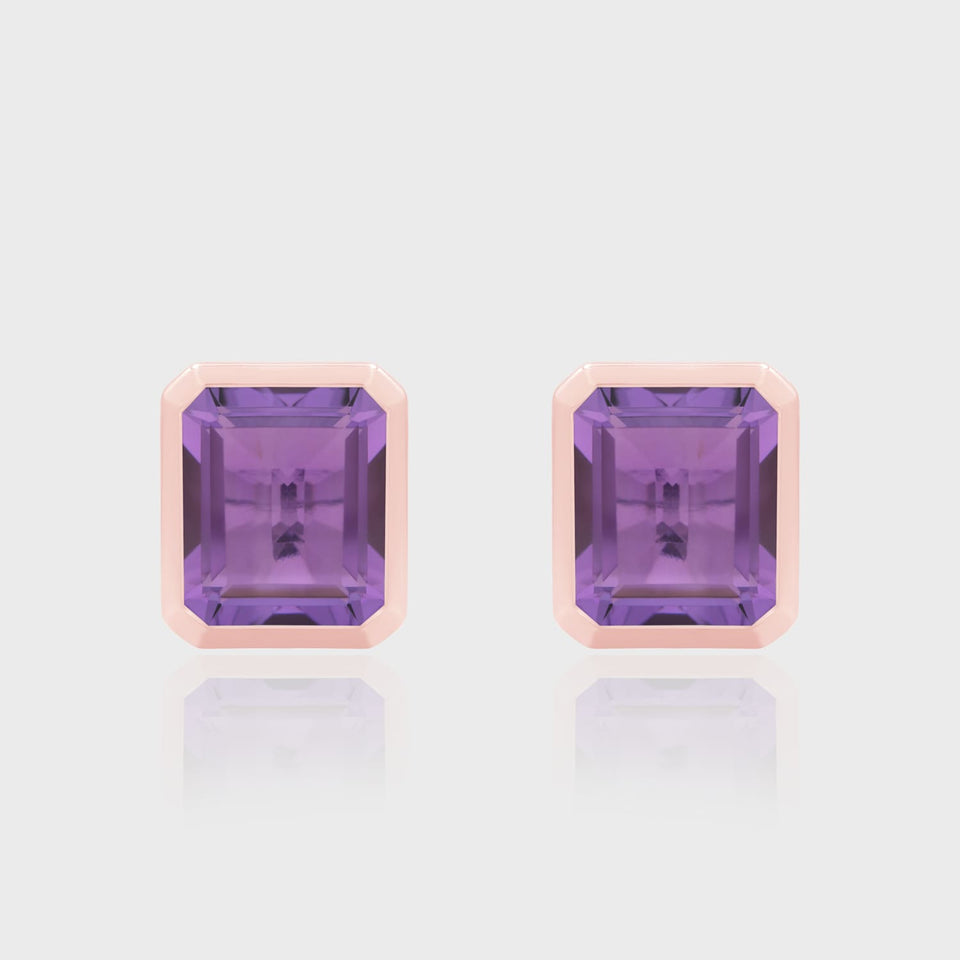 Madmen Box Cufflink in purple gemstone design