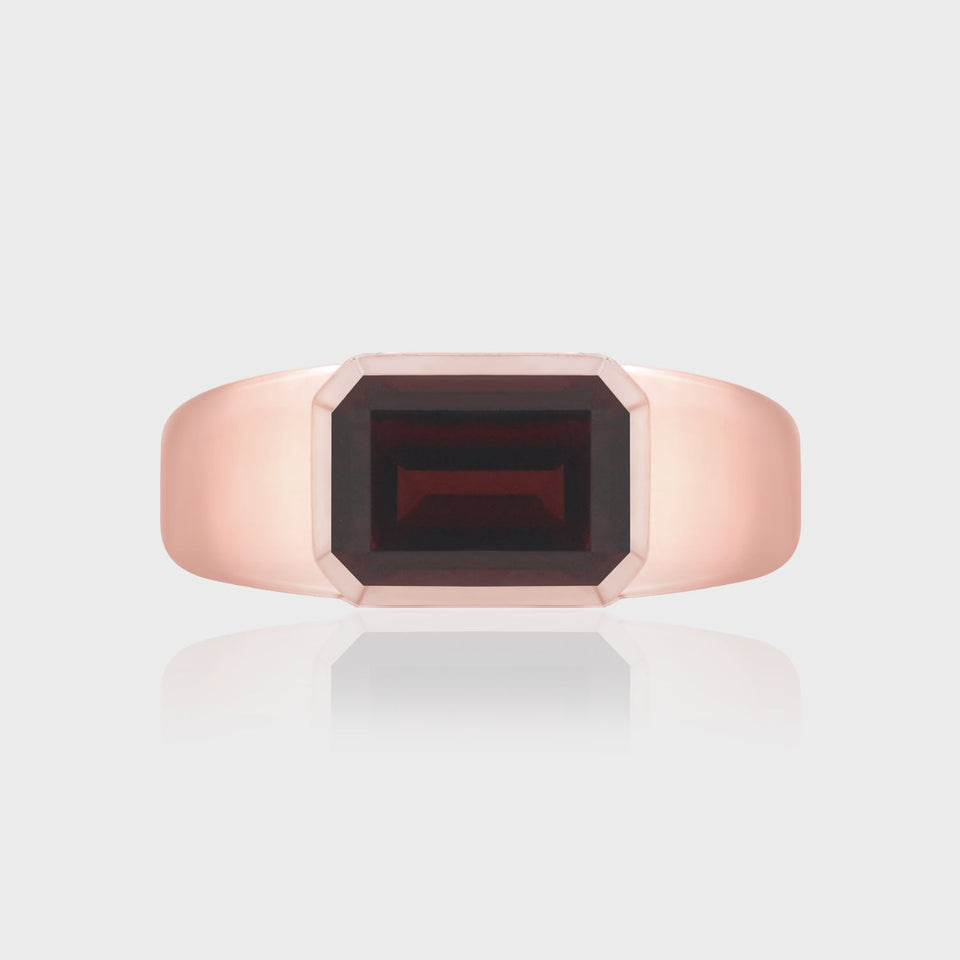 Heir Cue Ring Garnet, Rose