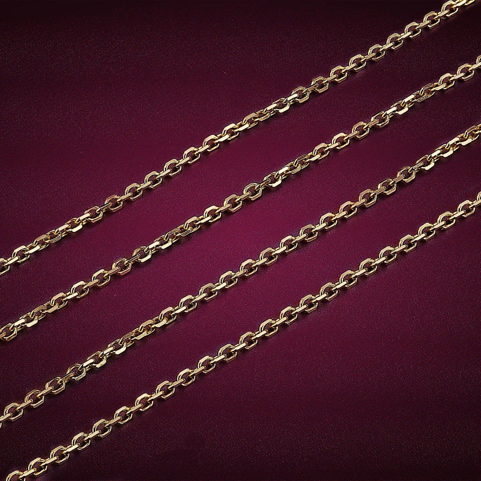 Diamond-cut Rolo Chain, Yellow Metal