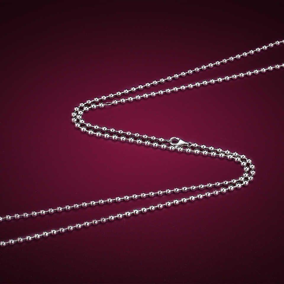silver chain with beads