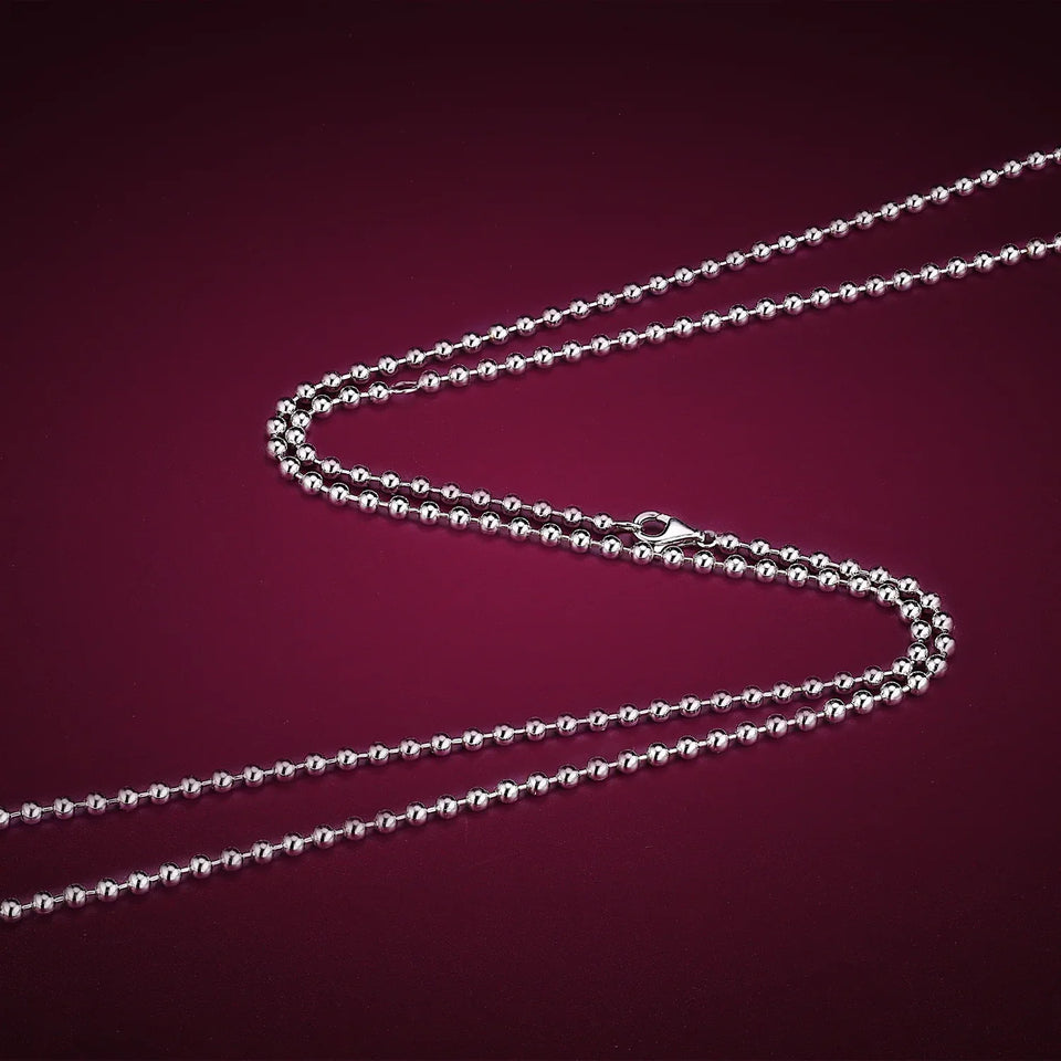 silver chain with beads