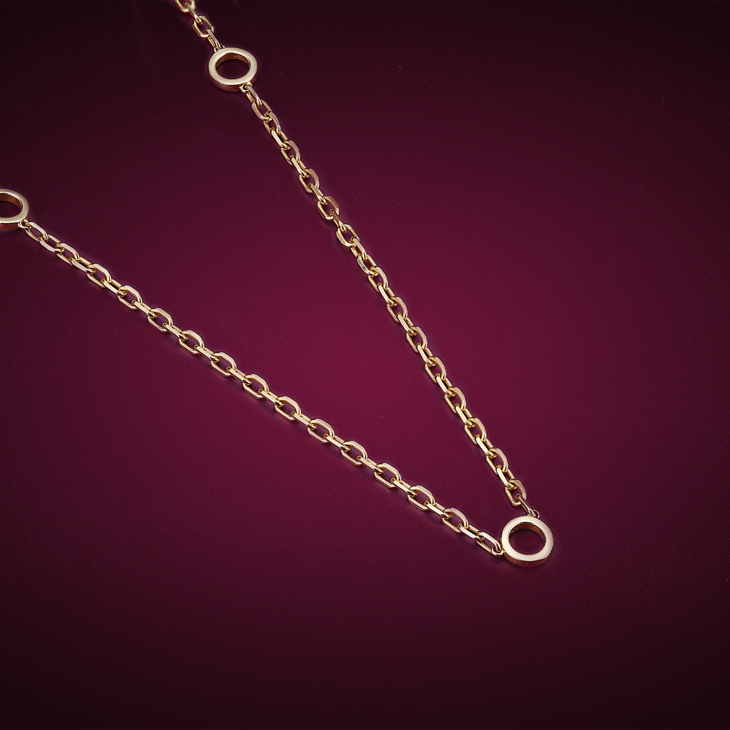 The Tri-Pendant Chain, 14K Yellow Gold