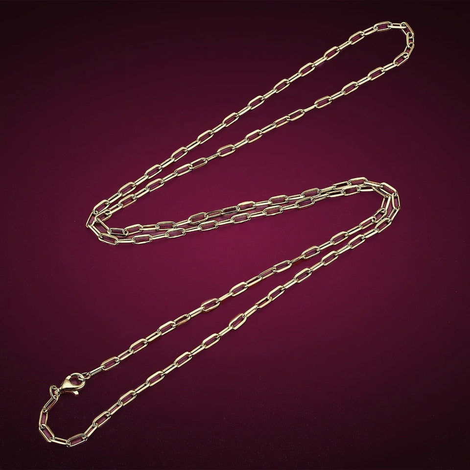 Square Rolo Chain, Yellow Metal