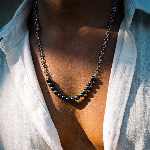 Player Bloq Necklace, 925 Sterling Silver 