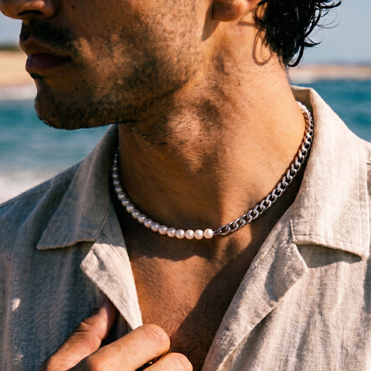 Player Tri Locke Necklace, 925 Sterling Silver 