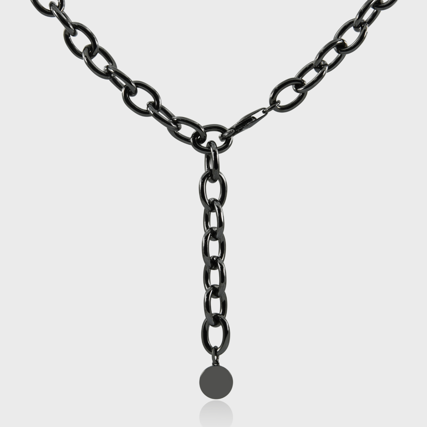 Player Bloq Necklace, 925 Sterling Silver with Black Rhodium