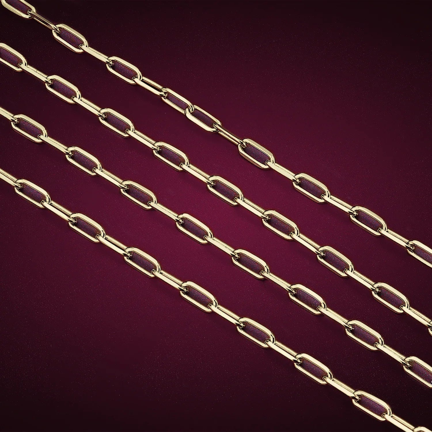 Square Rolo Chain, Yellow Metal