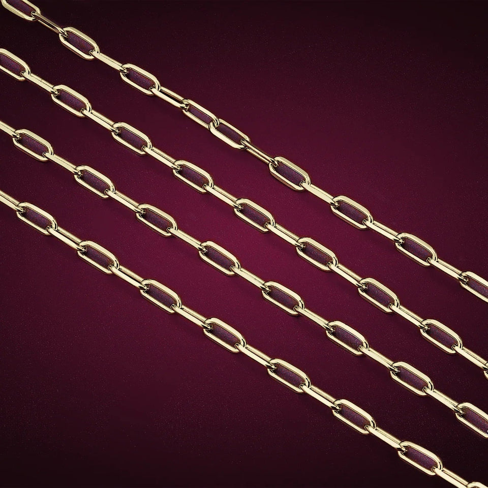 Square Rolo Chain, Yellow Metal