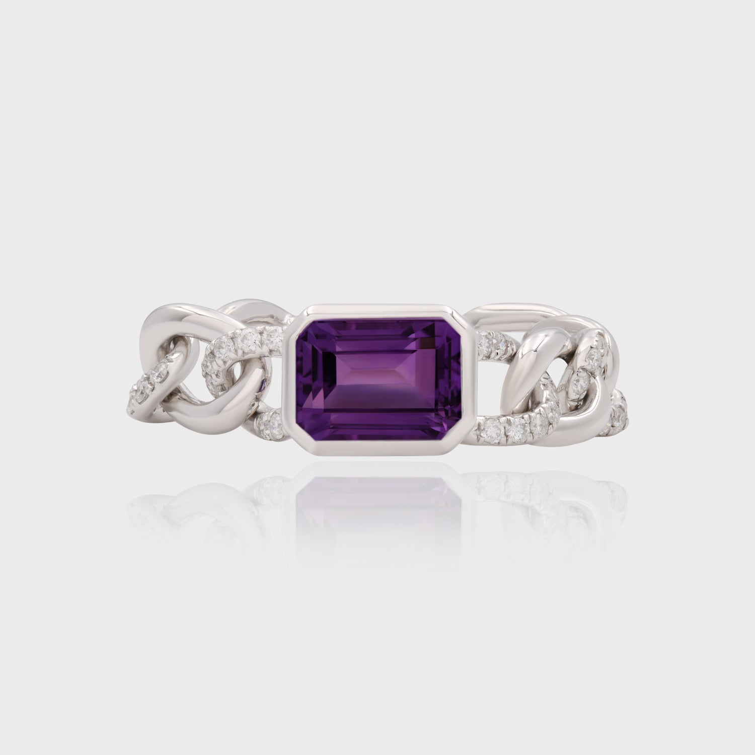 Madmen Cuban Diam Ring, White