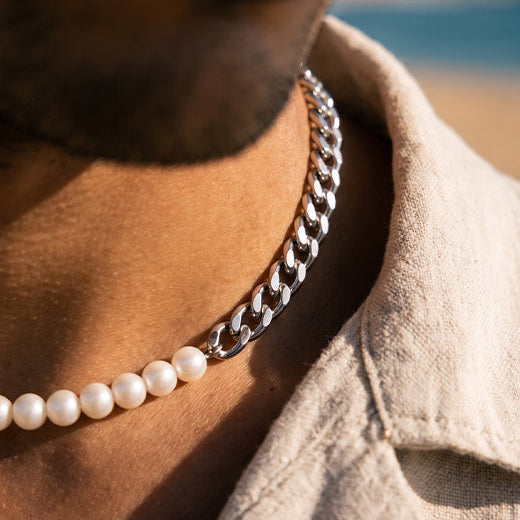 Player Tri Locke Necklace, 925 Sterling Silver 