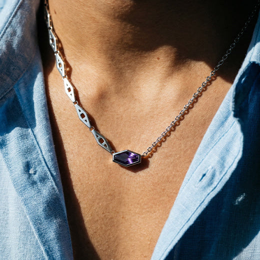 Reign Arc Necklace, 925 Sterling Silver 
