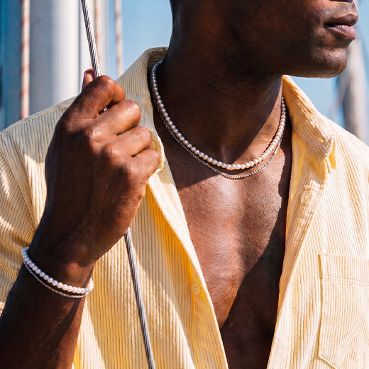 Player Cube Necklace, 925 Sterling Silver 