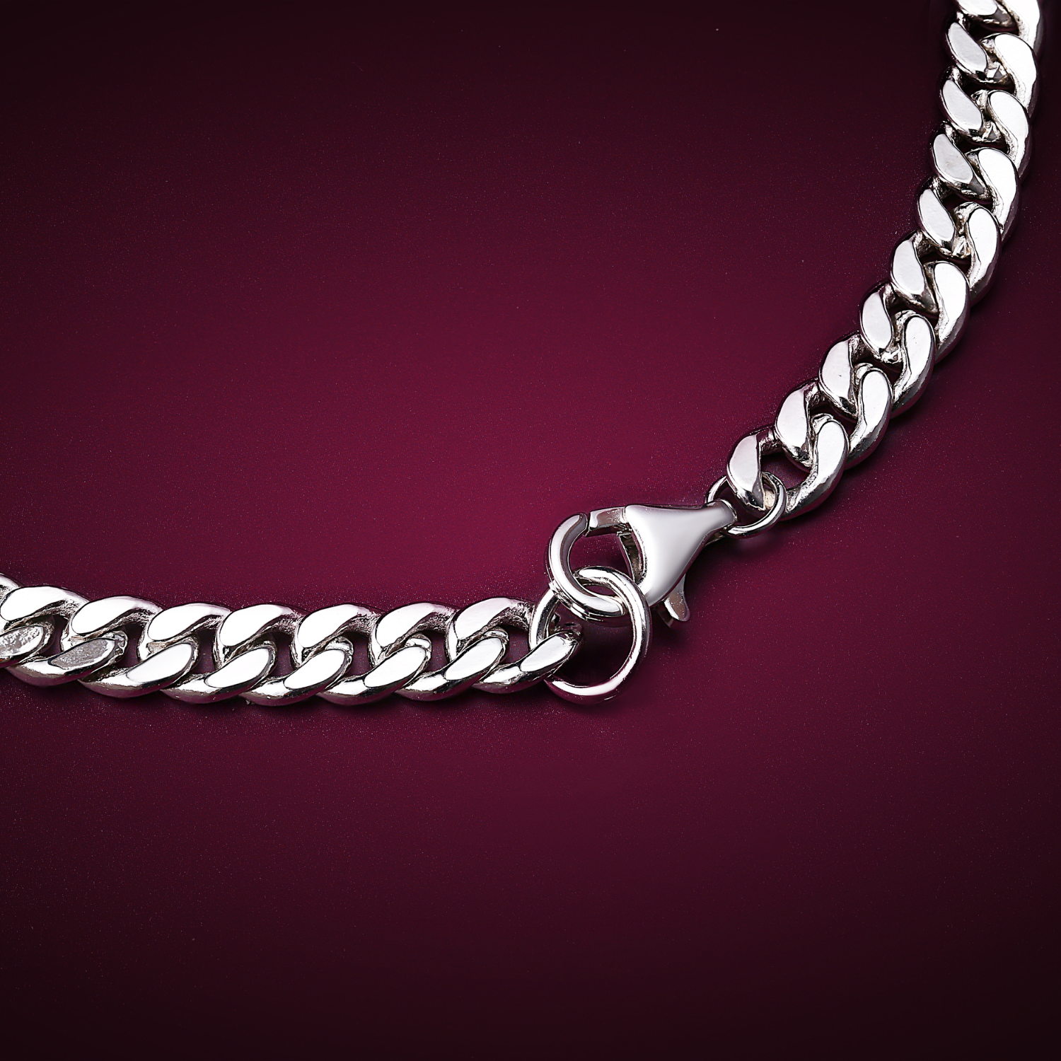 Thick Curb Men's Chain, 925 Silver
