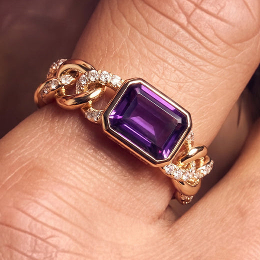 Madmen Cuban Diam Ring 