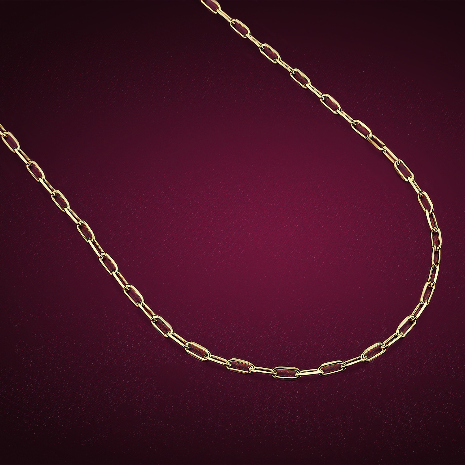 Square Rolo Chain, 18K Yellow Gold