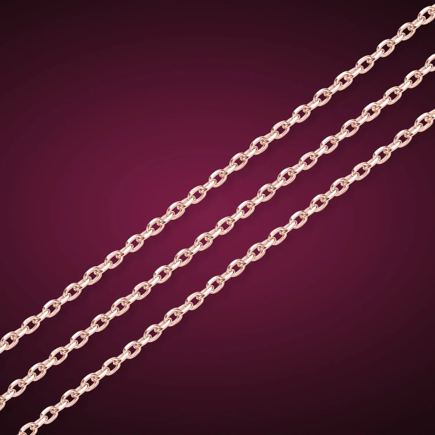 Diamond-cut Rolo Chain, Rose