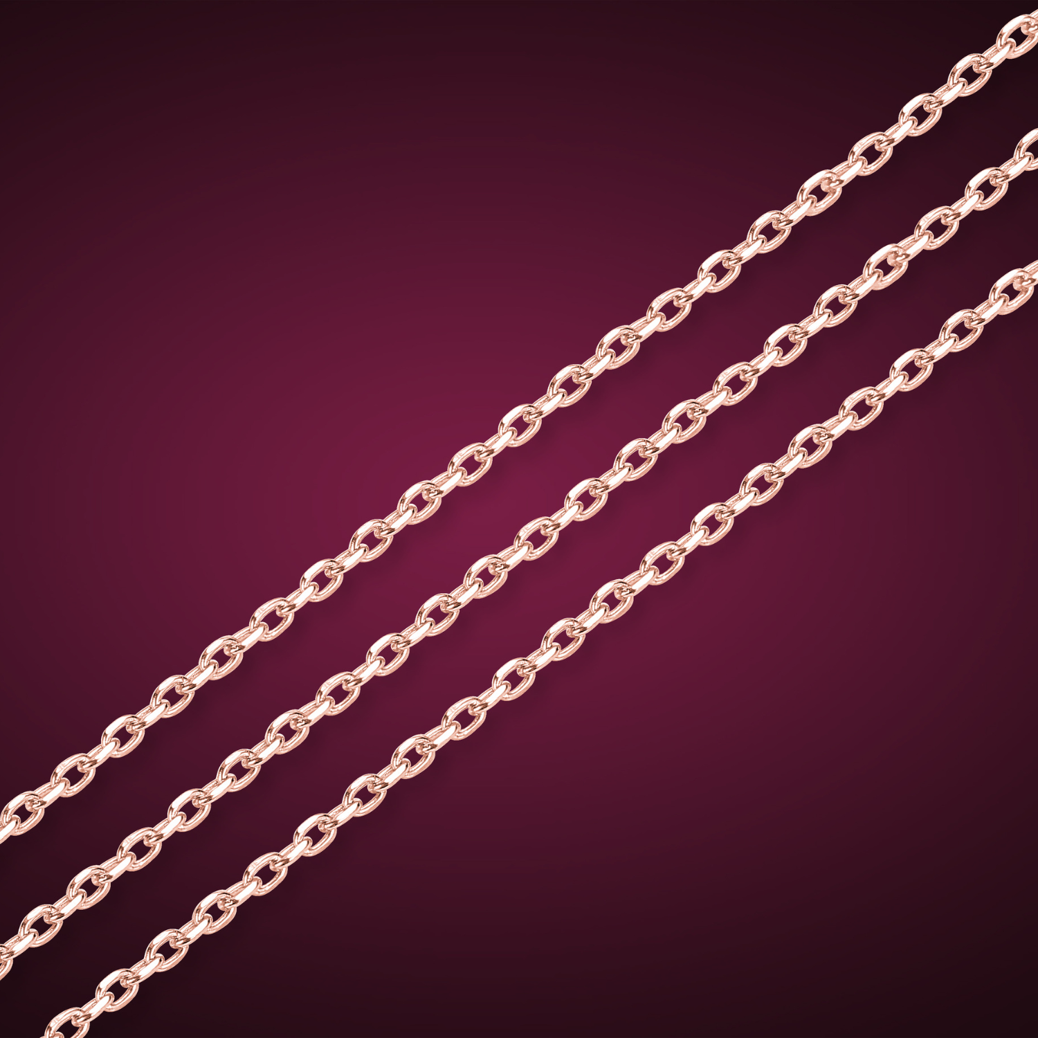 Diamond-cut Rolo Chain, Rose