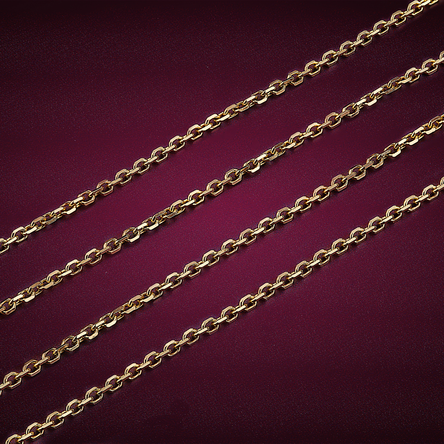 Diamond-cut Rolo Men's Chain, Yellow Gold