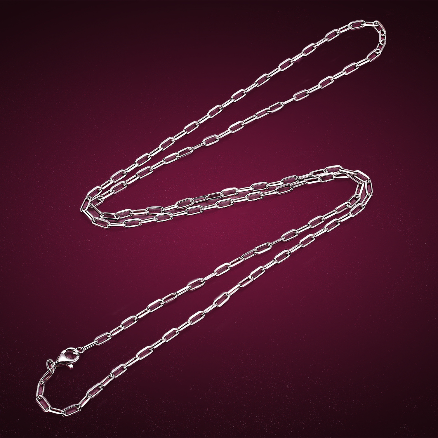 Square Rolo Chain, White