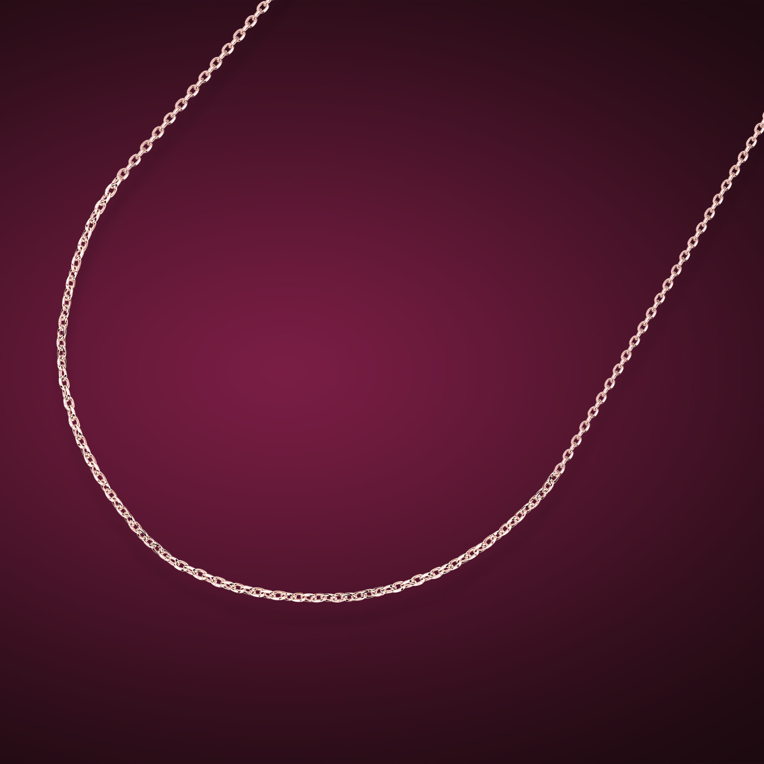 Diamond-cut Rolo Chain, Rose