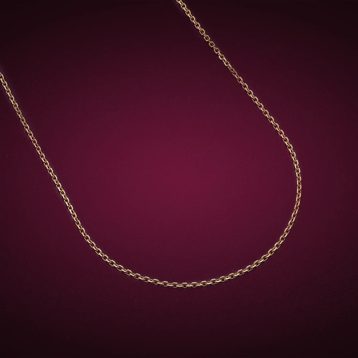 Diamond-cut Rolo Chain, Yellow Metal