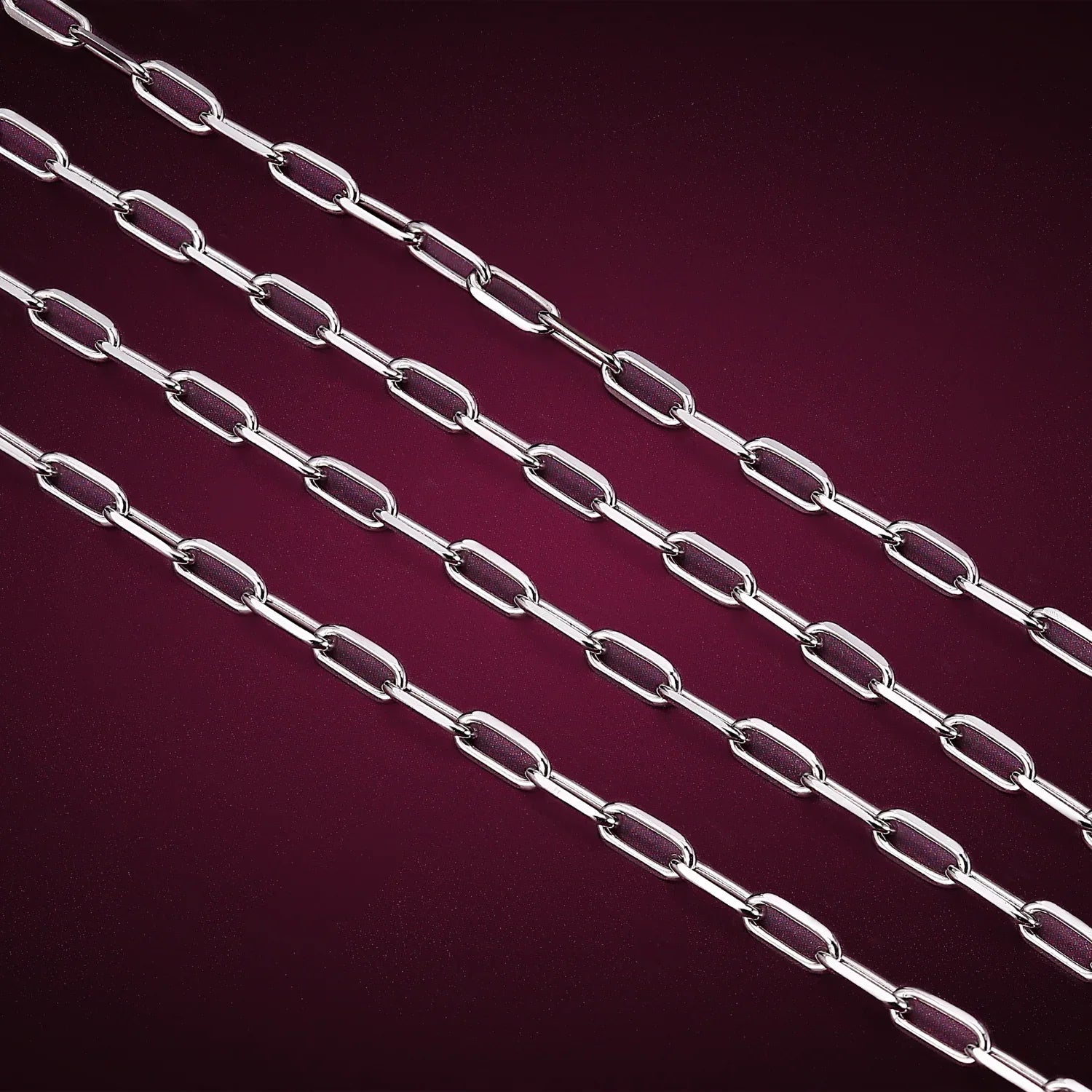 Square Rolo Chain, White