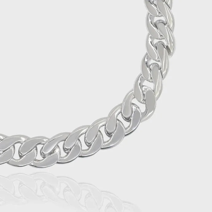 Thick Curb Bracelet, 925 Sterling Silver