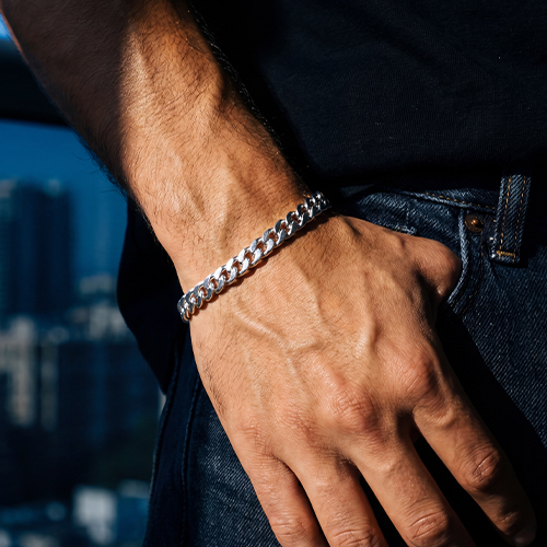 Thick Curb Bracelet, 925 Sterling Silver