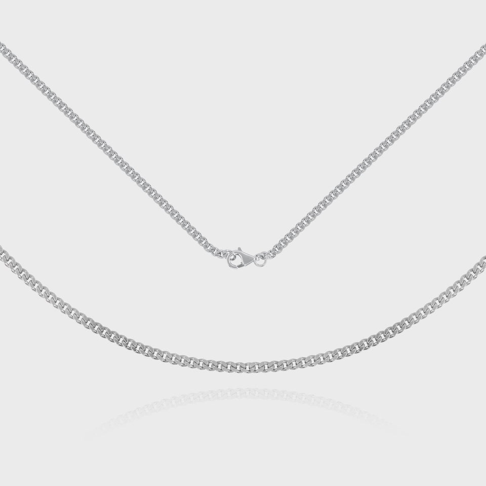 Thin Curb Chain, 925 Sterling Silver 