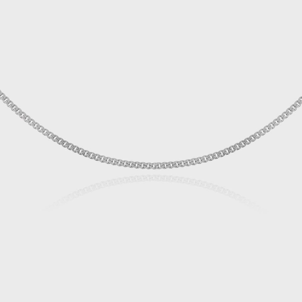 Thin Curb Chain, 925 Sterling Silver 