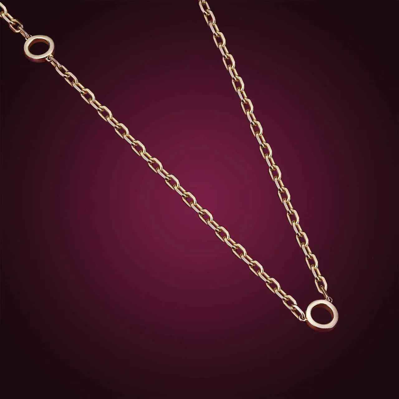 The Tri-Pendant Chain, 14K Yellow Gold