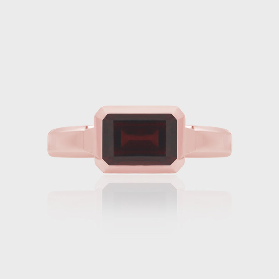 Heir Box Ring Garnet, Rose 