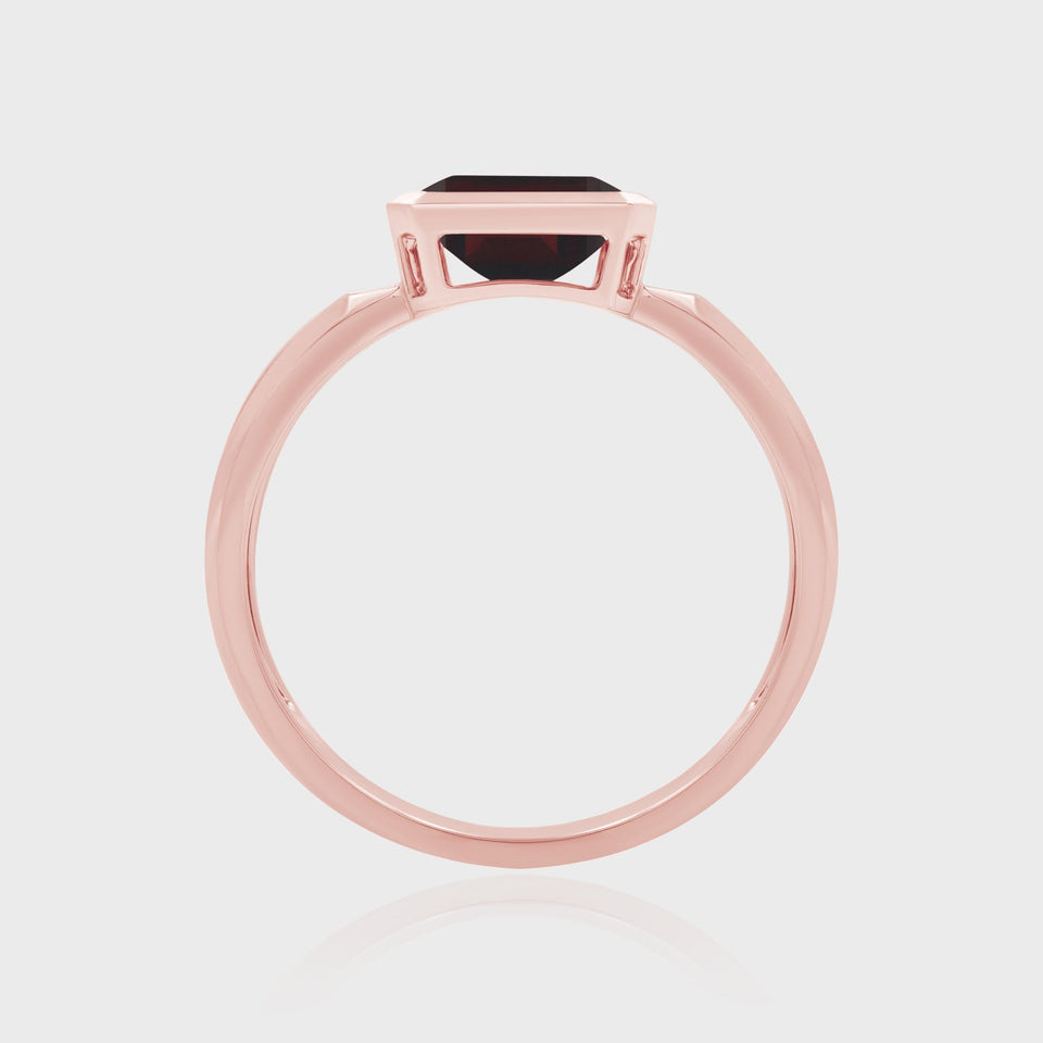 Heir Box Ring Garnet, Rose 