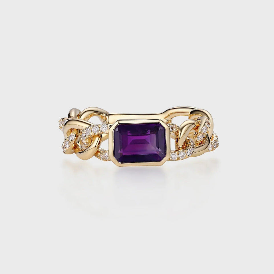 Madmen Cuban Diam Ring 