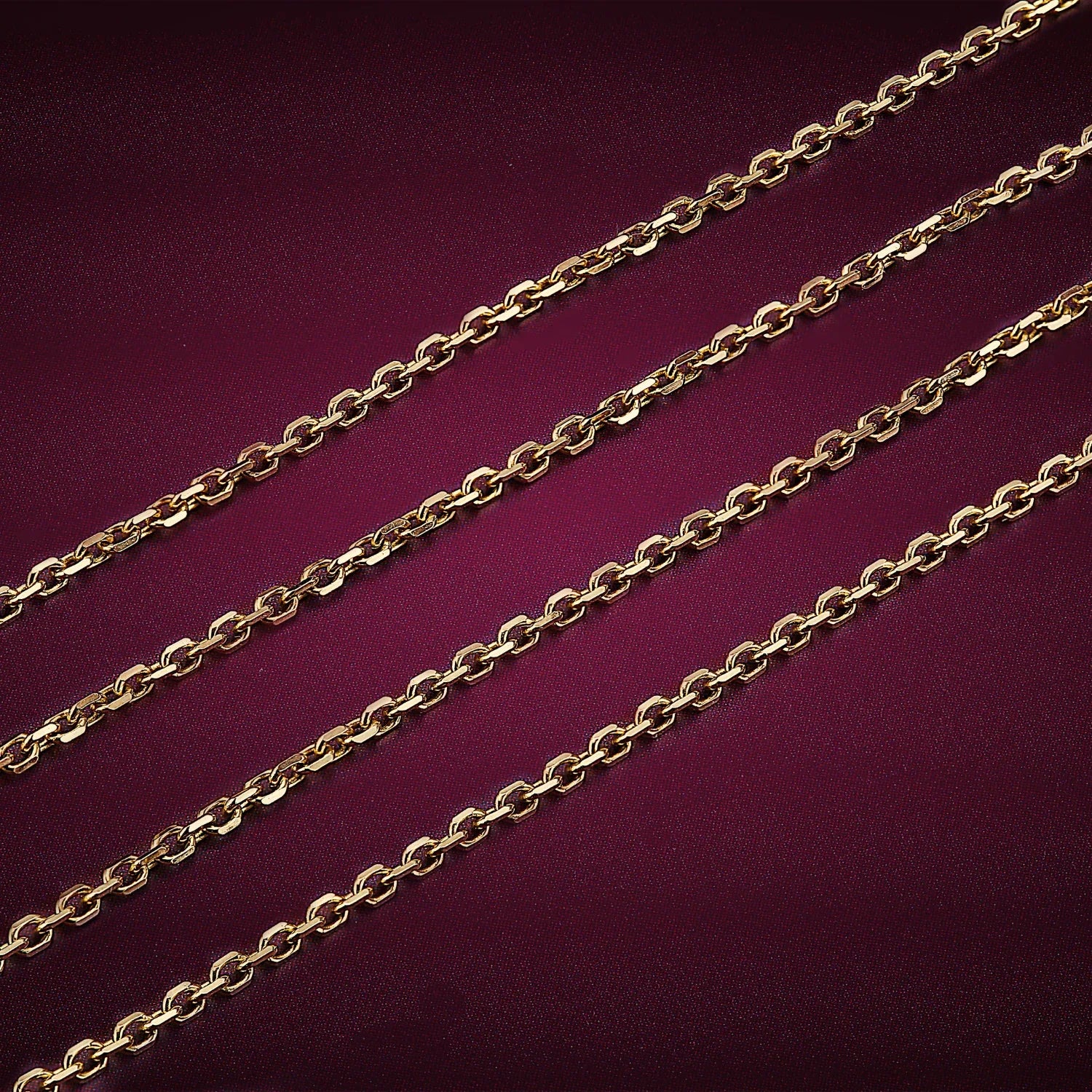 diamond cut yellow gold chain