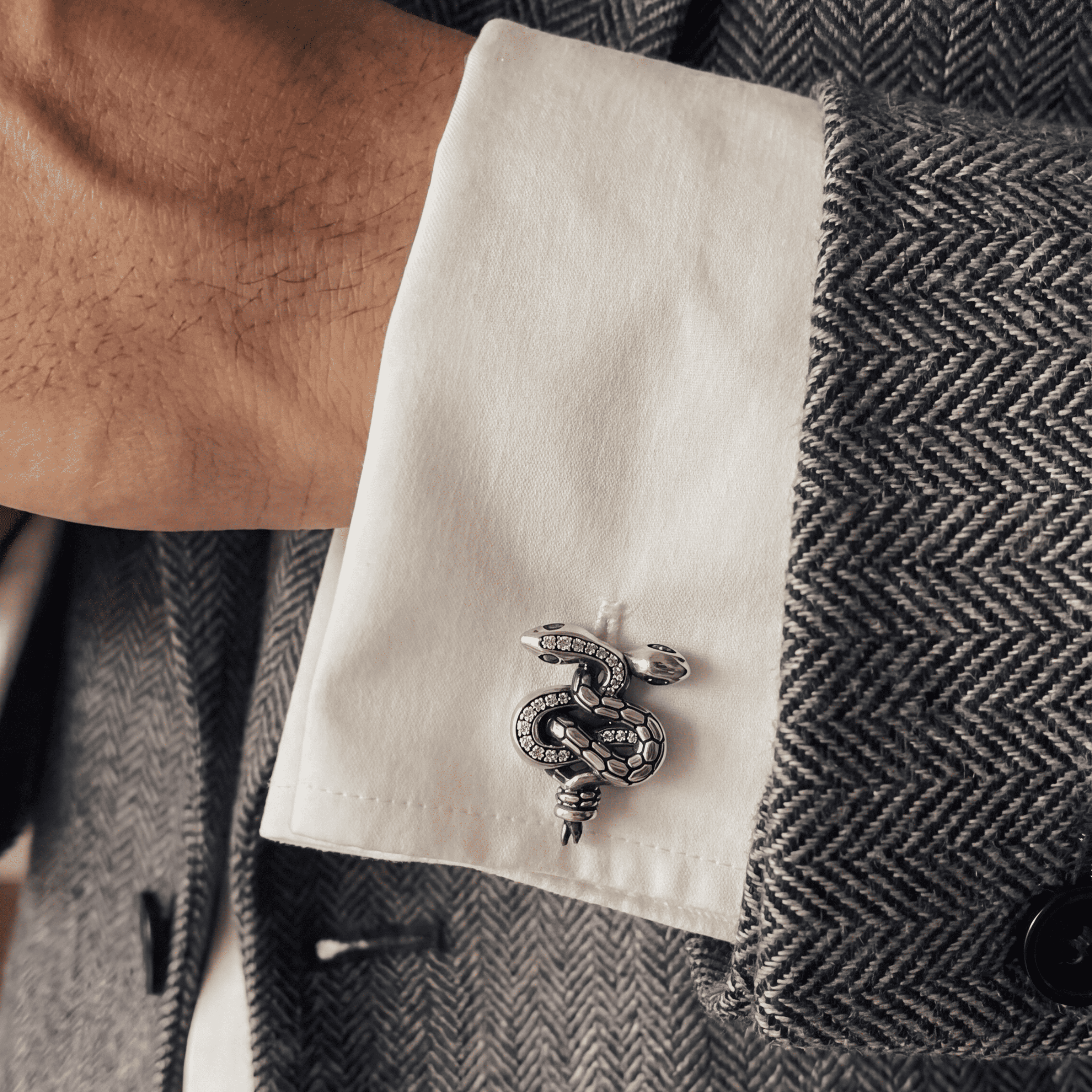 Padrino Drakon Silver Cufflink 