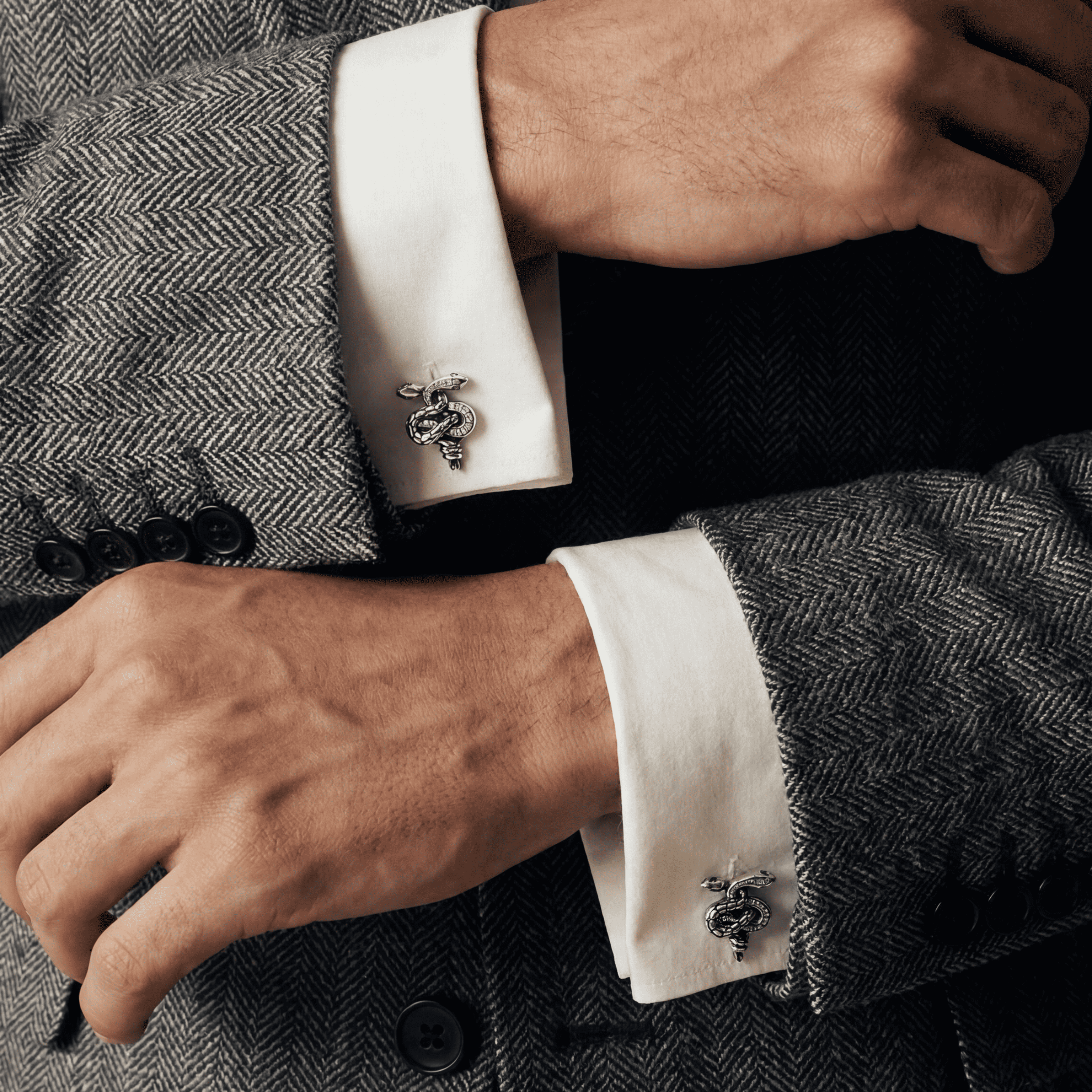 Padrino Drakon Silver Cufflink 